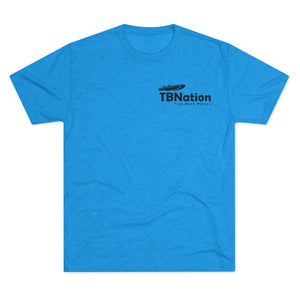 Blue t-shirt with TBNation logo on a white background