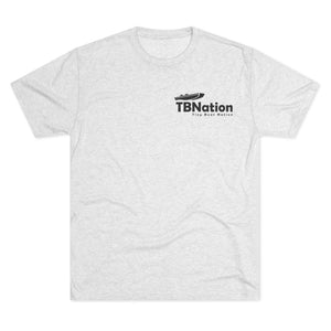White t-shirt with 'TBNation' logo on a white background