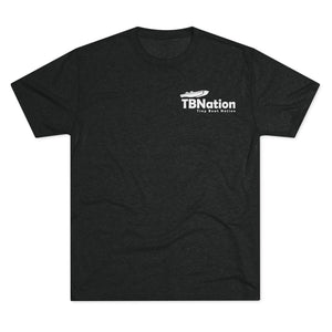 Black t-shirt with TBNation logo on a white background
