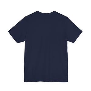 Navy blue t-shirt on a white background