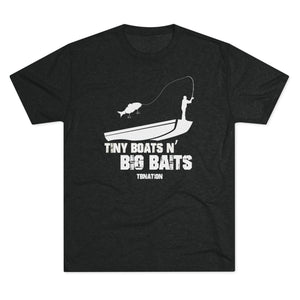 Tiny Boats N' Big Baits-T-Shirt-Tri-Blend Vintage Black-L-1-Tiny Boat Nation