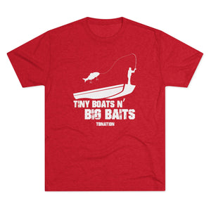Tiny Boats N' Big Baits-T-Shirt-Tri-Blend Vintage Red-S-6-Tiny Boat Nation