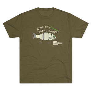 Worm Dragger-T-Shirt-Tri-Blend Military Green-S-2-Tiny Boat Nation