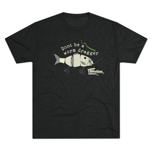 Worm Dragger-T-Shirt-Tri-Blend Vintage Black-L-1-Tiny Boat Nation