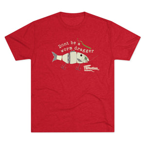 Worm Dragger-T-Shirt-Tri-Blend Vintage Red-S-6-Tiny Boat Nation