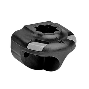 Black Railblaza SidePort Base, a compact, durable mount made from UV stabilized fiberglass with a star-shaped port.