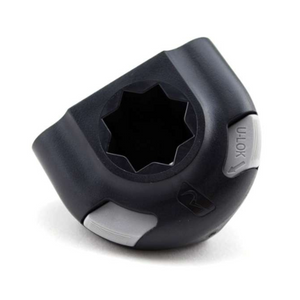 Black Railblaza SidePort Base with grey U-LOK button, made of UV stabilized fiberglass.