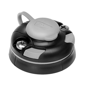 Black Railblaza StarPort Base with gray cap, gasket, and slide lock, showing two screws.