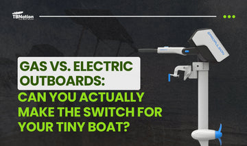 Comparison of gas and electric outboards for small boats, exploring the feasibility of switching between the two options.