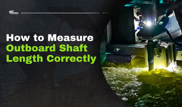 How to measure outboard motor shaft length with boat engine in water