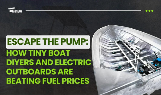A tiny boat equipped with electric outboards, showcasing innovative solutions for reducing fuel expenses in boating.