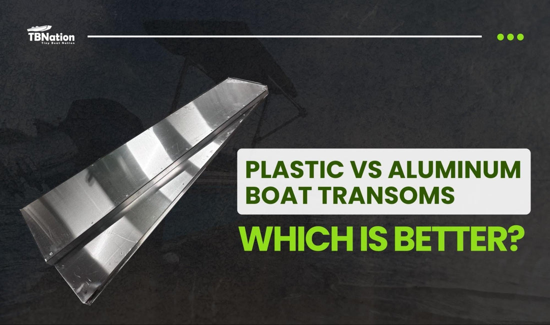 Boat transom installation on a small fishing vessel, featuring clean lines and secure motor mounting on a durable transom structure.