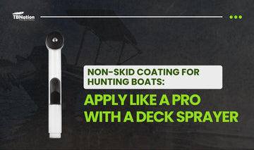 Non-skid boat deck coating sprayer tool for hunting and fishing boats