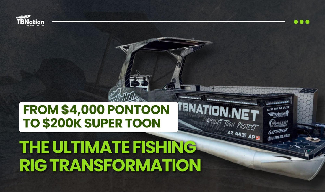 Custom pontoon fishing rig transformation from budget pontoon to high-end overlanding fishing boat.