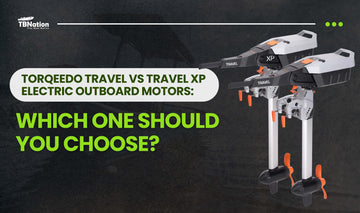 Side-by-side comparison of Torqeedo Travel and Travel XP electric outboard motors for small boats and dinghies