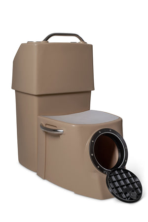 Black RPD 1019 rotationally molded polyethylene center console for Jon boat with stainless steel grab handle.