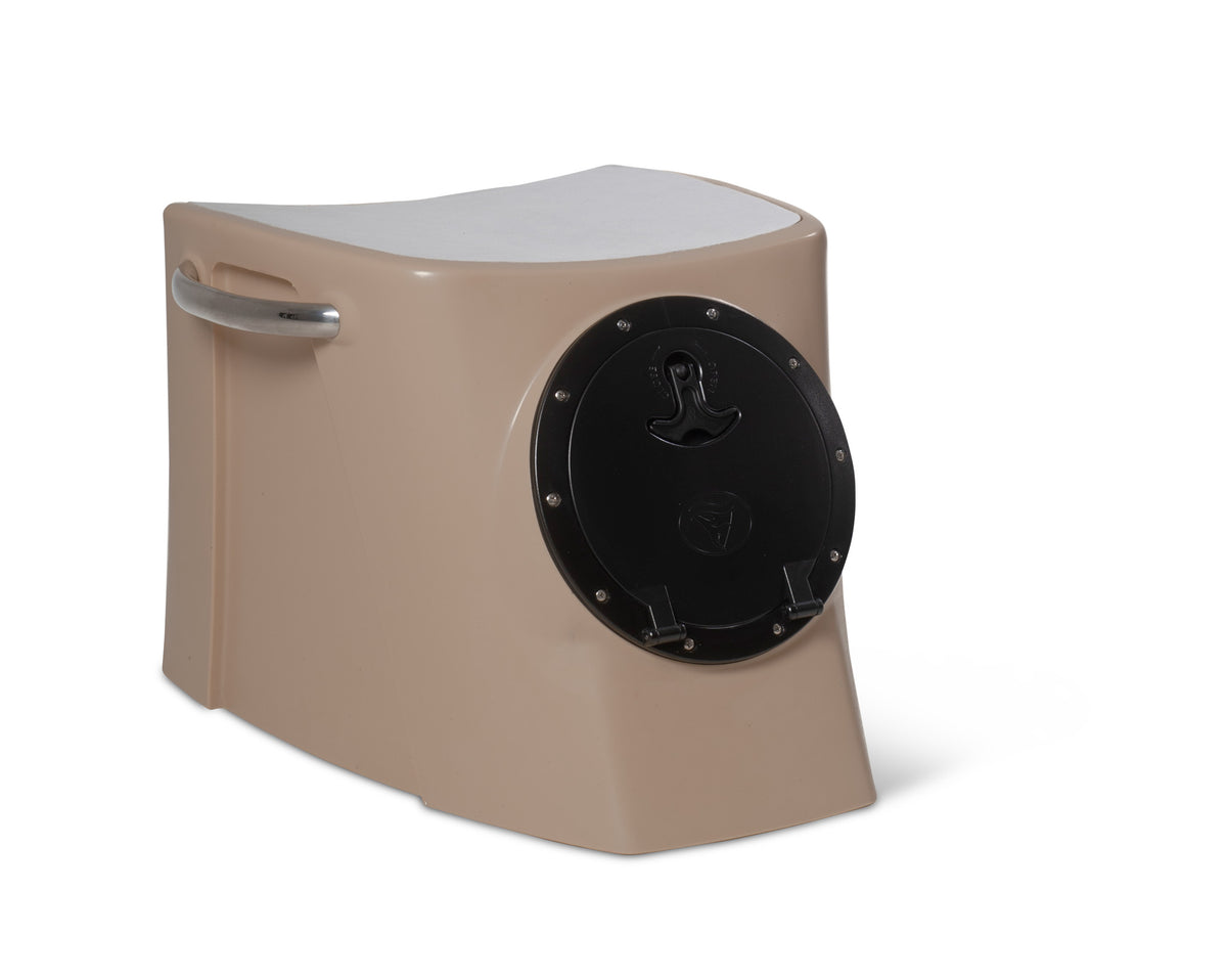 Black RPD 1019 rotationally molded polyethylene center console for Jon boat with stainless steel grab handle.