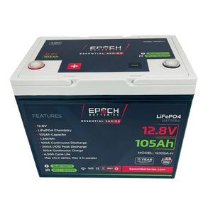 12V 105AH Group 24 LiFePO4 Battery with Heated & Bluetooth Features
