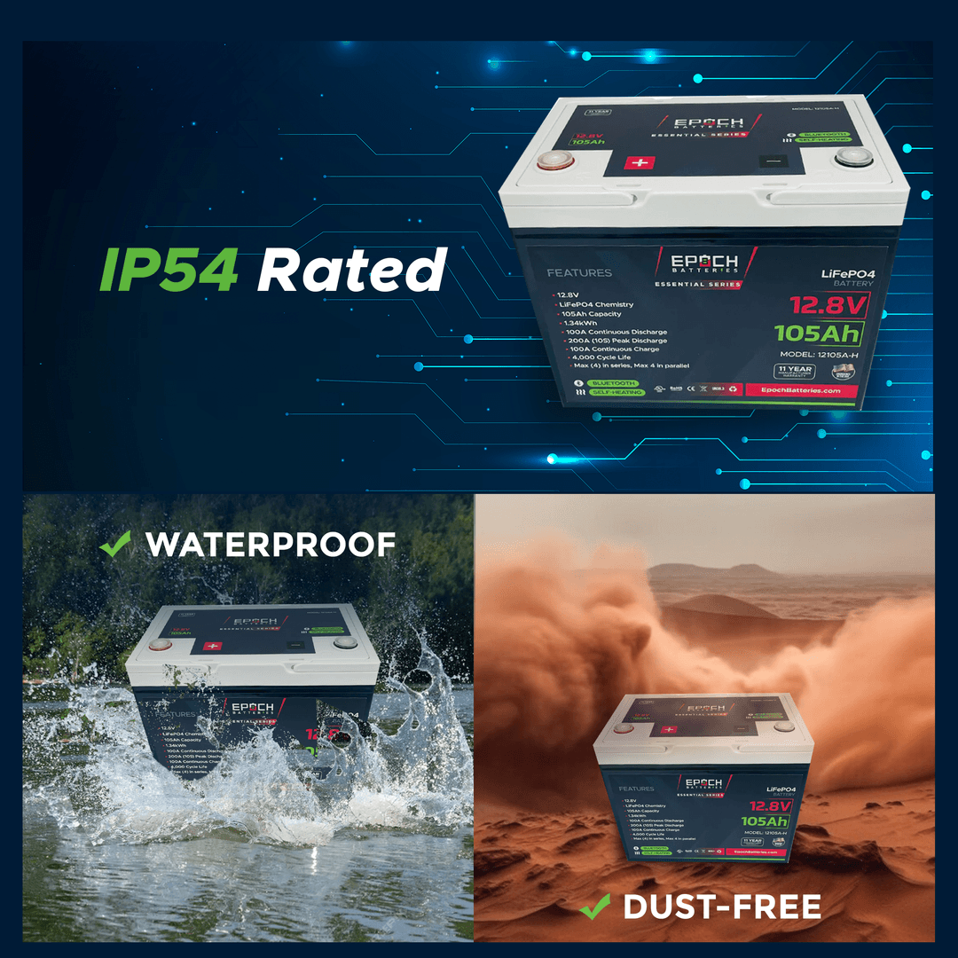 12V 105Ah Essential Series - Bluetooth & Heated LiFePO4 Battery-Marine Battery-1-Tiny Boat Nation