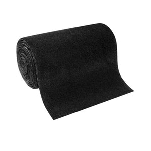Rolled 16 oz black marine-grade polypropylene carpet for boat trailer bunk replacement.