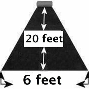 Diagram showing a 20-foot long, 6-foot wide roll of black cut pile marine carpet.