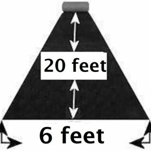 Diagram showing a 20-foot long, 6-foot wide roll of black cut pile marine carpet.