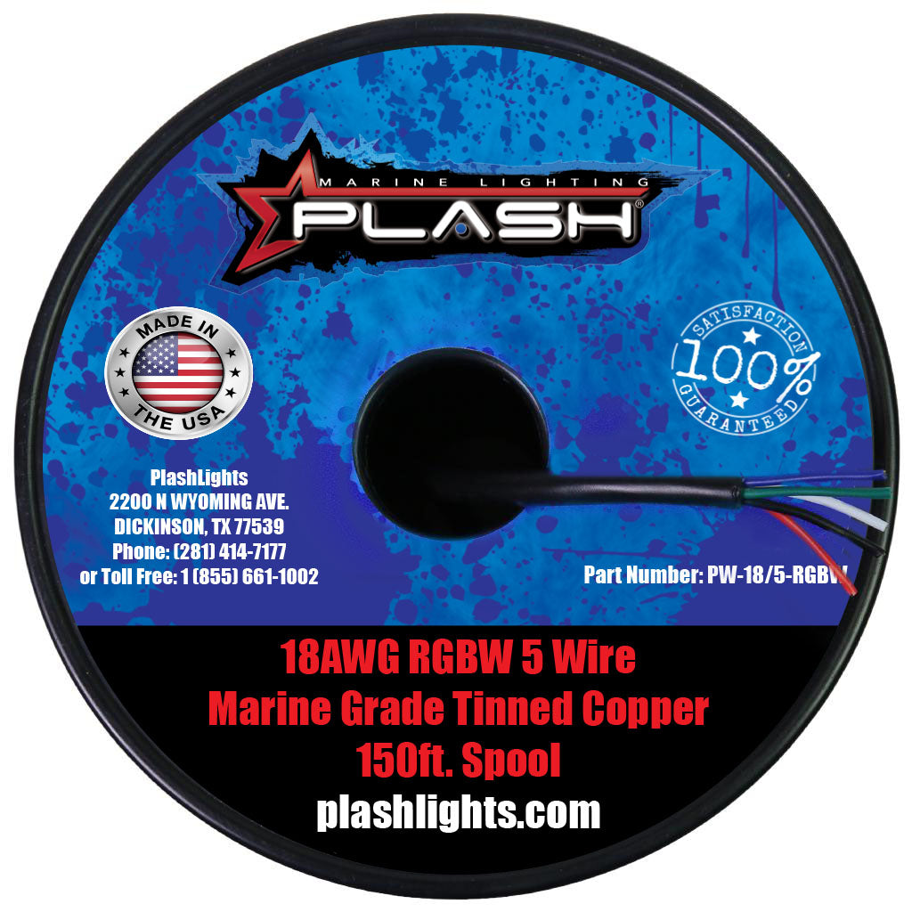 18AWG RGB+W 5 Conductor Wire - 150ft. Spool