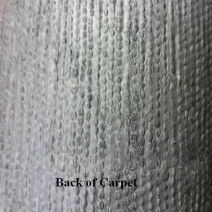 Close-up of the textured, durable black marine-grade boat carpet backing.