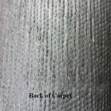 Close-up of the textured, durable black marine-grade boat carpet backing.