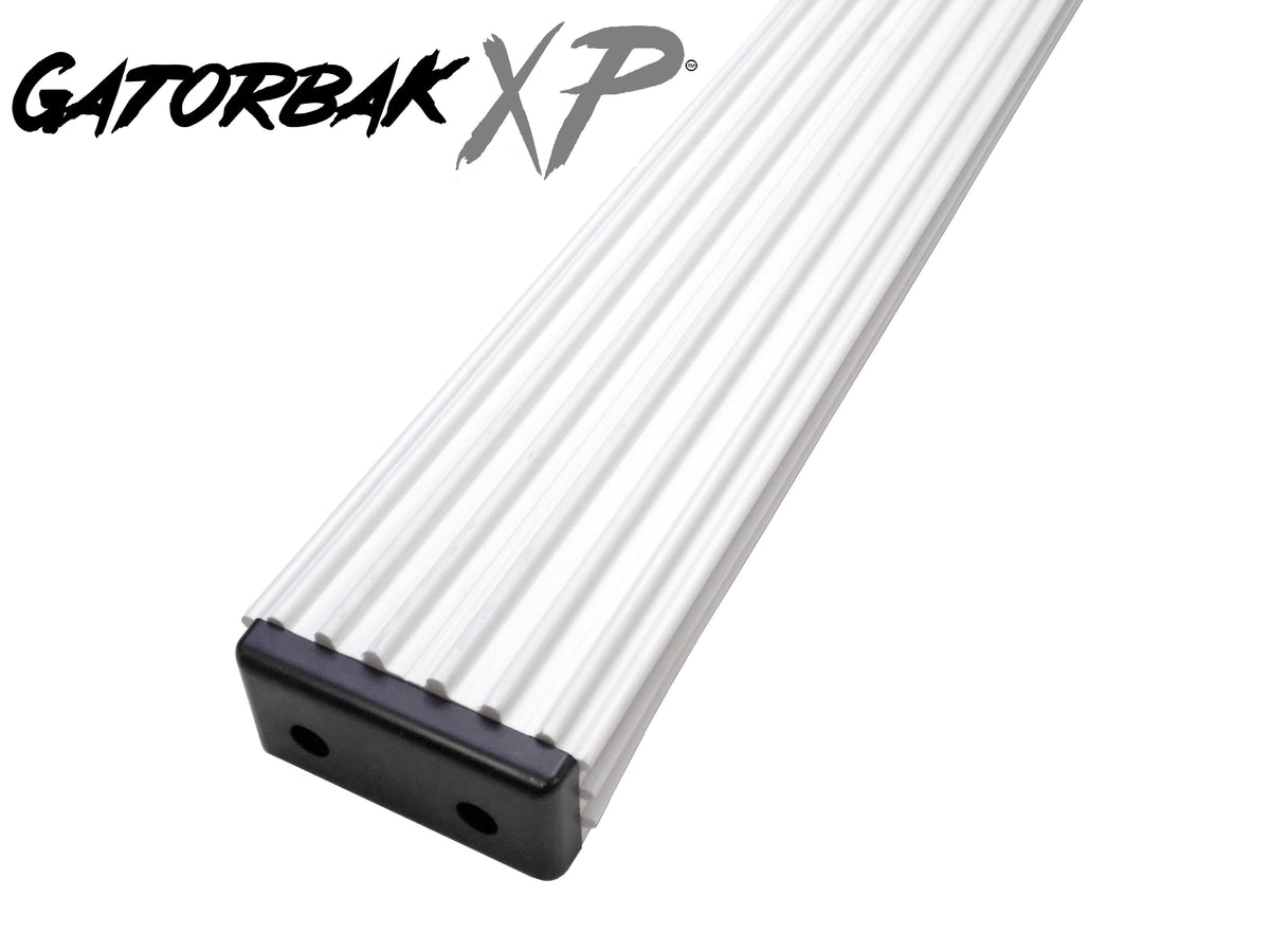 Gatorbak XP synthetic bunk cover in smoke gray with ribbed texture and black end cap.
