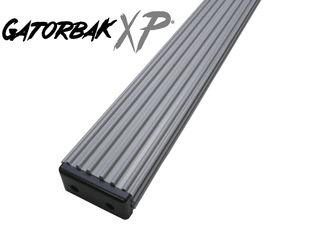 Gray Gatorbak XP synthetic bunk cover with ribbed design and black end cap for 2x4 flat bunks.