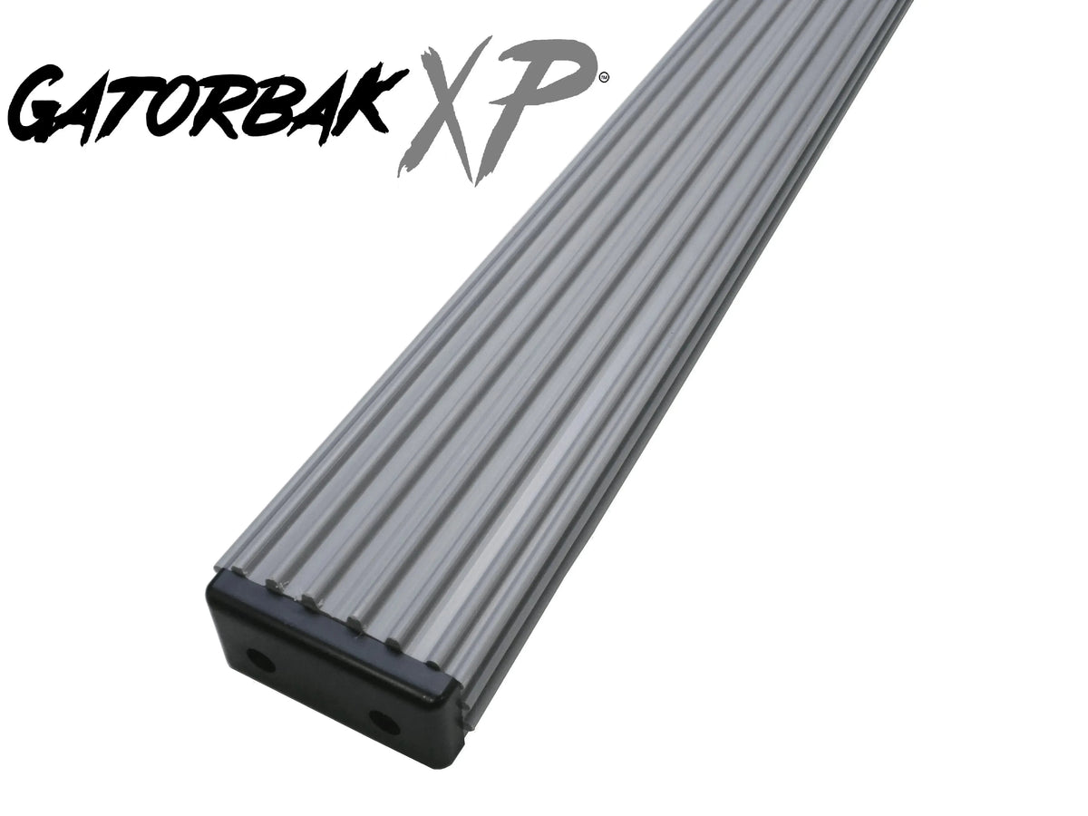 Gray Gatorbak XP synthetic bunk cover with ribbed design and black end cap for 2x4 flat bunks.