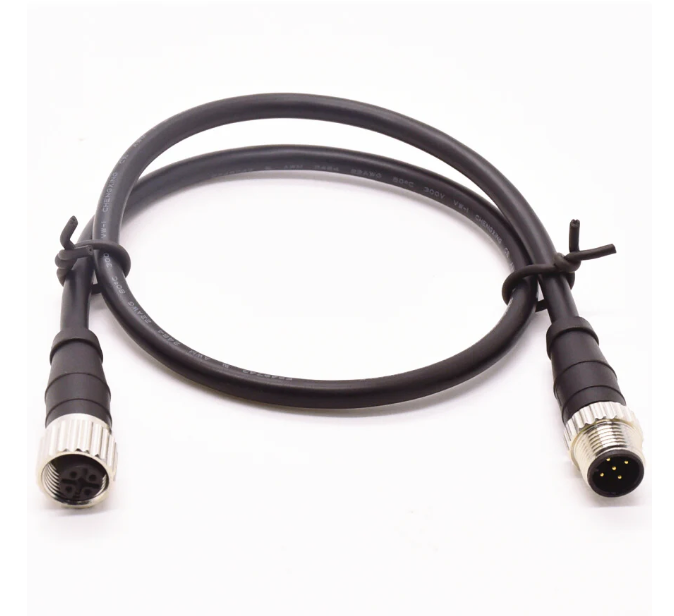 Black 36" CANBus cable with silver-ringed, 5-pin male connectors on both ends.