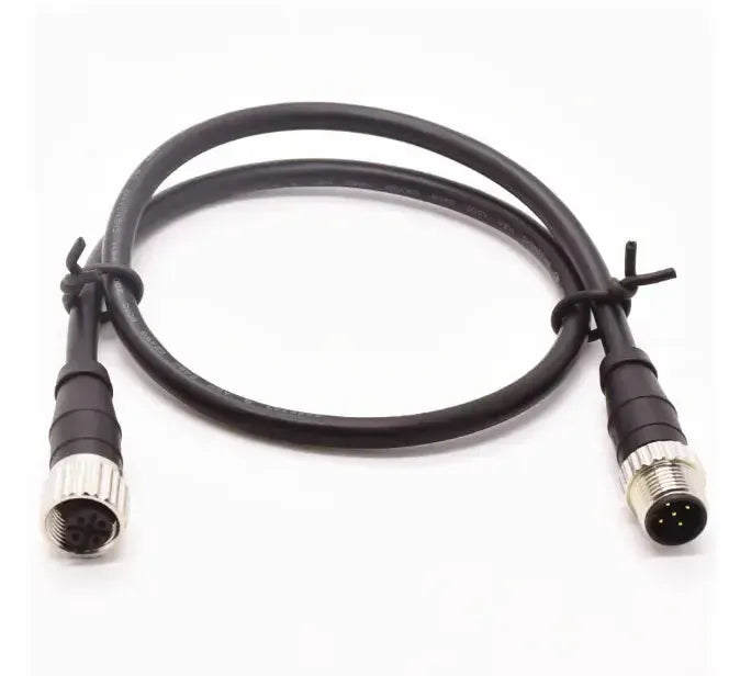 Black 36" CANBus cable with silver-ringed, 5-pin male connectors on both ends.