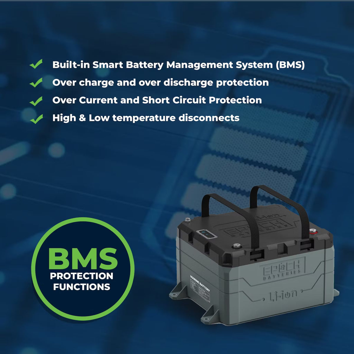 48V 100Ah EPOCH V2 Elite Series - LiFePO4 Electric Outboard Lithium Battery