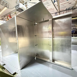 Fast-install, raw aluminum Deck in a Box kit for jon boats, ready to drop in and trim to fit.