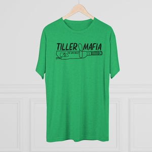 Green tri-blend regular fit tee with "Tiller Mafia The Non Yacht" graphic.