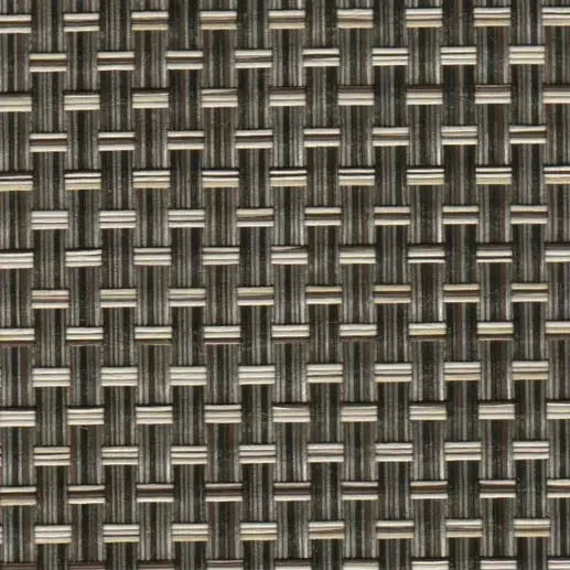 Close-up of DuraVinyl Marine Flooring, Catalina Series, showing a dark brown and beige woven vinyl pattern.