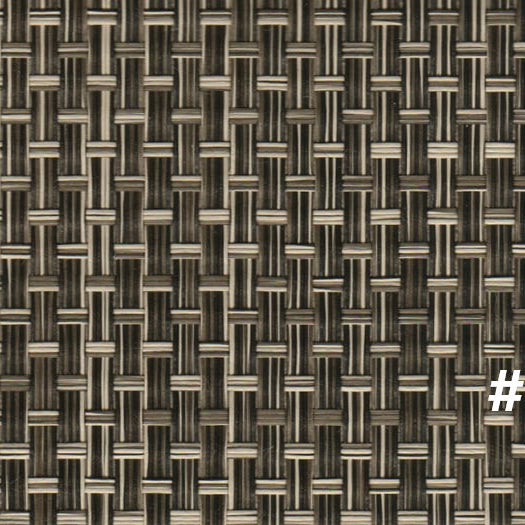 Close-up of DuraVinyl Marine Flooring, Catalina Series, featuring a woven pattern in dark and light brown vinyl.