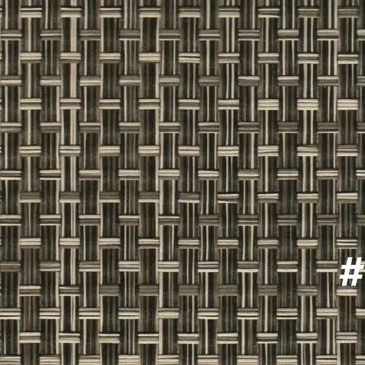 Close-up of DuraVinyl Marine Flooring, Catalina Series, featuring a woven pattern in dark and light brown vinyl.