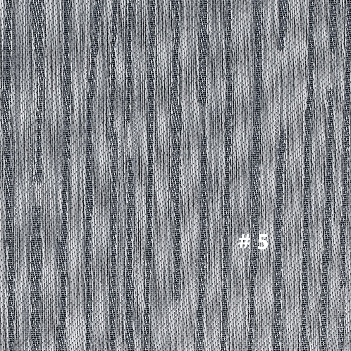 DuraVinyl Marine Flooring, Monterey Series #5, featuring a gray woven vinyl surface with vertical stripes.