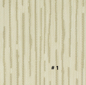 Light beige woven vinyl marine flooring with subtle vertical striped texture, 8.5' wide.