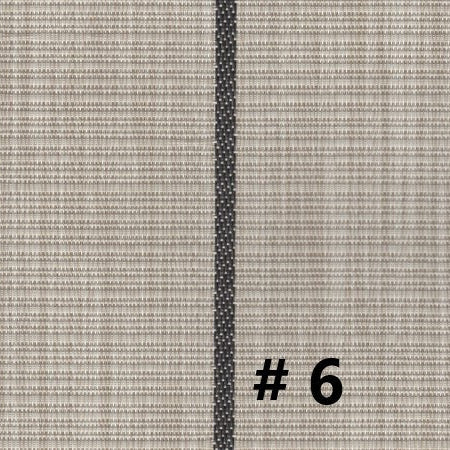 Teak Series DuraVinyl marine flooring, 8.5' wide, with light beige woven texture and a dark vertical stripe.