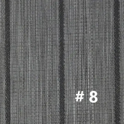 Dark gray woven marine vinyl flooring with subtle vertical stripes, suitable for boats and outdoor areas.