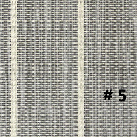 DuraVinyl Marine Flooring, Teak Series #5, light gray woven vinyl with two cream vertical stripes.