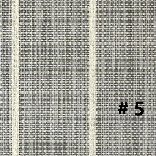 DuraVinyl Marine Flooring, Teak Series #5, light gray woven vinyl with two cream vertical stripes.