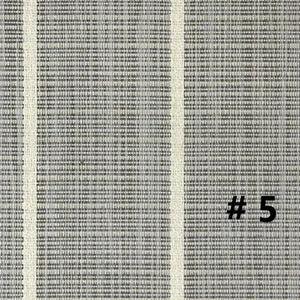 DuraVinyl Marine Flooring, Teak Series #5, light gray woven vinyl with two cream vertical stripes.