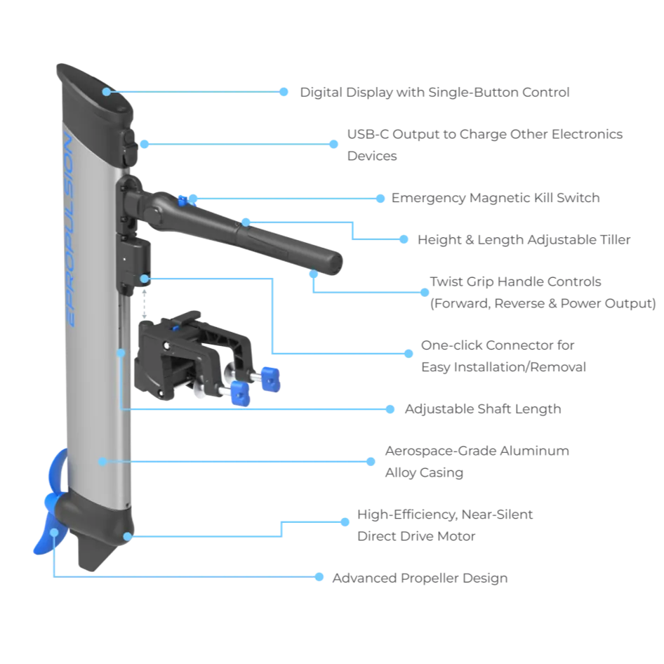 EPropulsion eLite 1.5hp 500W Electric Outboard Motor