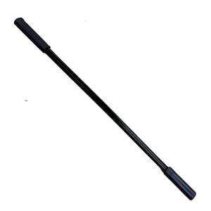 Black 33-inch flexible tiller handle extension with rubber grips for outboard and trolling motors.