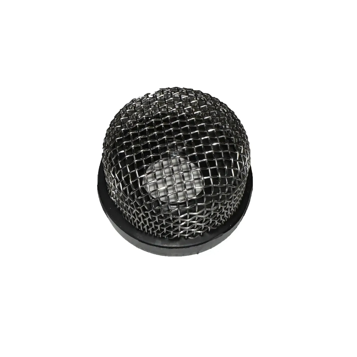 Stainless mesh drain with a black rubber base, a key Flow-Rite livewell component.